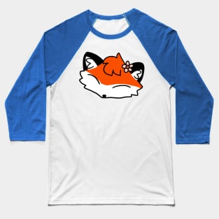 Flower Fox Face Baseball T-Shirt